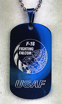 Fighting Falcon Stainless Steel Dog Tag